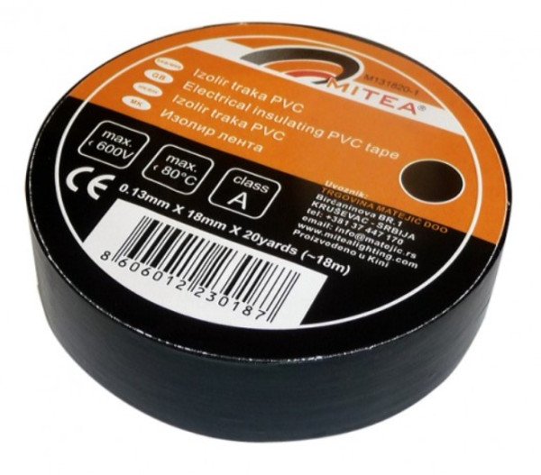 Izolir traka PVC crna 0.13mmX18mmX20yard M131820-1 - Slika 3