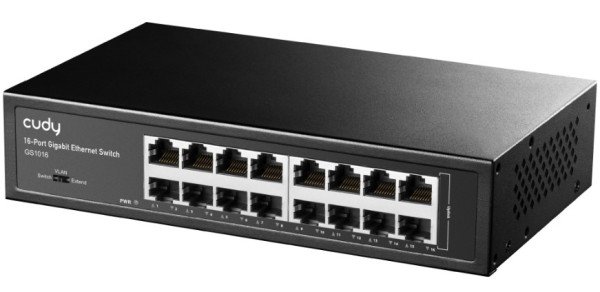 Cudy GS1016 16-Port 10/100/1000M Switch,16x Gbit RJ45 port, rackmount (Alt. PFS3016-16G)