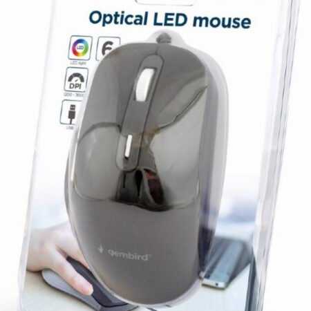MUS-6B-02 Gembird RGB Opticki mis 1200-3600Dpi 6-button black 122mm USB