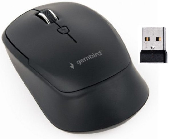 MUSW-4B-05 Gembird Bezicni mis 2,4Ghz Opticki USB 800-1600Dpi 4-button black 99mm - Slika 2