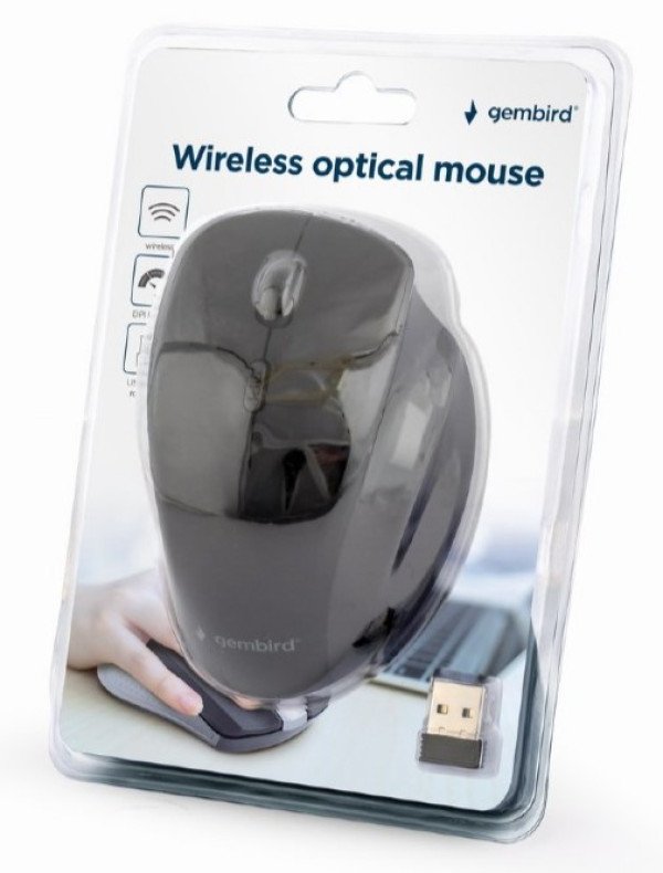 MUSW-6B-02 Gembird Bezicni mis 2,4GHz opticki USB 6-button 800-1600Dpi black 112mm FO - Slika 2