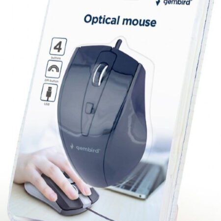 MUS-4B-02 Gembird Opticki mis 800-1200Dpi 4-button black 115mm USB