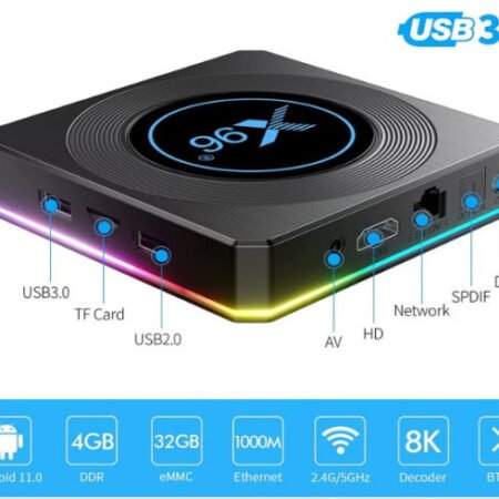 GMB-X96 X4 4/32GB smart TV box S905X4 quad, Mali-G31MP 8K, KODI Android 11.0
