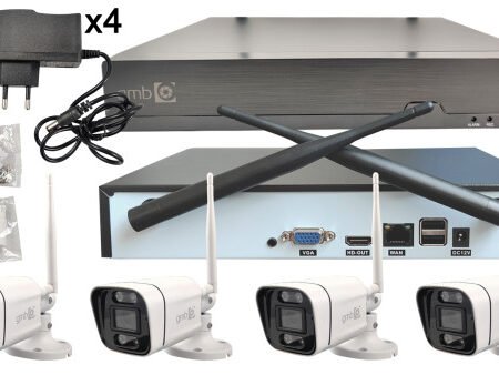 CAM-IP3MP-WiFiKITXM4 GMB kamera 3 mpix set wifi 4 kamere full color app HI EASY sa mikrofonom