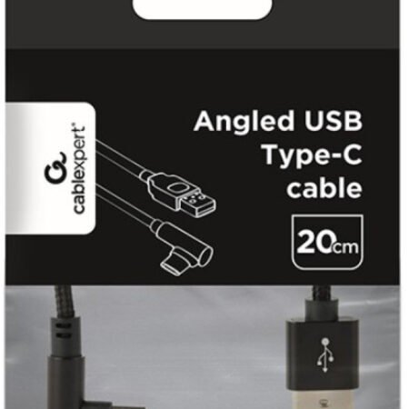 CC-USB2-AMCML-0.2M Gembird pod uglom USB Type-C kabl za punjenje i prenos podataka, 0.2 m, black