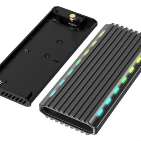 EE2280-U3C-03 Gembird USB 3.1 enclosure for M.2 NVMe drives, NGFF, backlighted, aluminum