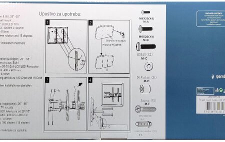 WM-55RT-08 ** Gembird rotate/tilt VESA max.40x40cm 26-55 max.45kg (799)