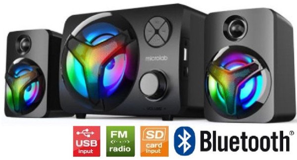 Microlab U210 Aktivni zvucnici 2.1 11W (5W, 2x3W) 3,5mm, SD, FM radio, Bluetooth - Slika 3