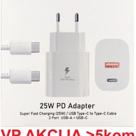 NPA-AC44 ** Gembird QC3.0 brzi punjac USB-A+ USB-C, + kabl USB-C, 25W DC 5V/3A ili 9V/2,77A (679)