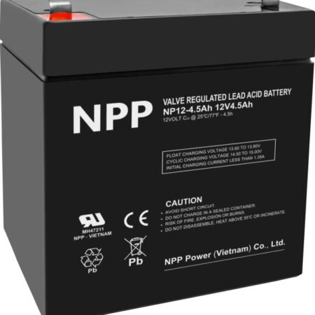 NPP NP12V-4.5Ah, AGM BATTERY, C20=4.5AH, T1, 90x70x101x107, 1,5KG, BLACK