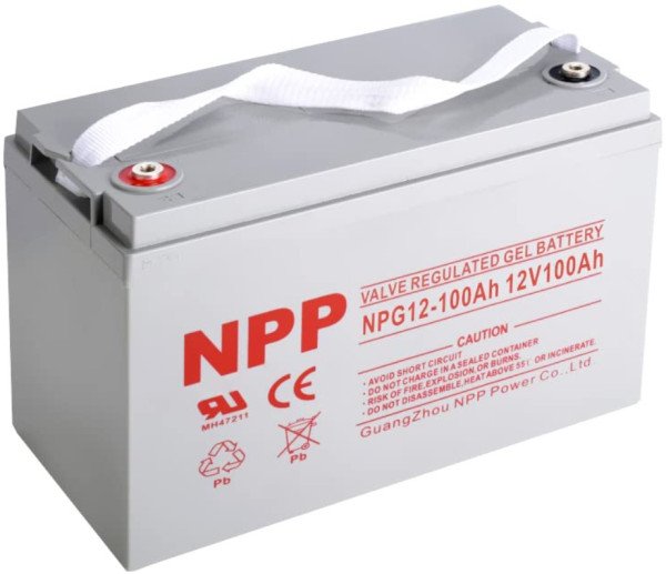 NPP NPG12V-100Ah, GEL BATTERY, C20=100AH, T16, 330x171x214x220, 27,3KG, Light grey - Slika 2