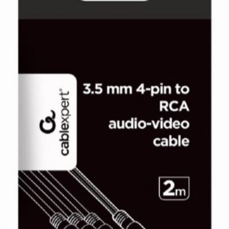 CCA-4P2R-2M Gembird Jack AV 3.5mm 4-pin, cable Jack AV 3.5mm male - 3x RCA male 2m black