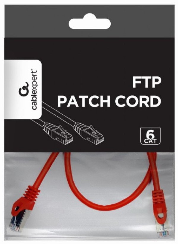 PP6-0.5M/R Gembird Mrezni kabl, CAT6 FTP Patch cord 0.5m red - Slika 2