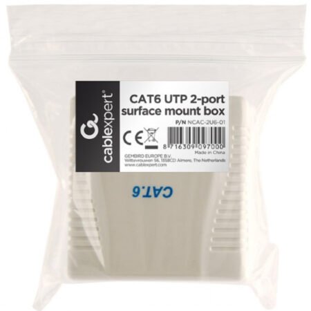 NCAC-2U6-01 Gembird CAT6 UTP 2-port kutija za površinsku montažu za RJ45