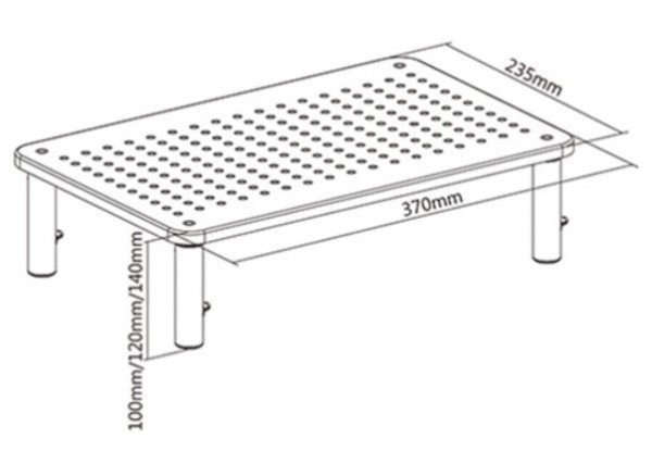 MS-TABLE-01 Gembird Podesivo postolje za monitor 370x235x120mm - Slika 2