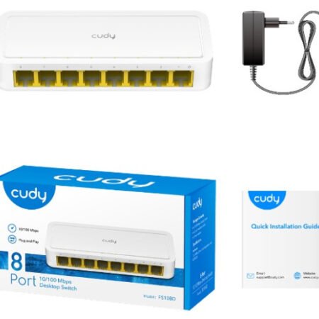 Cudy FS108D LAN 8-Port 10/100 Switch auto-negotiation RJ45 ports