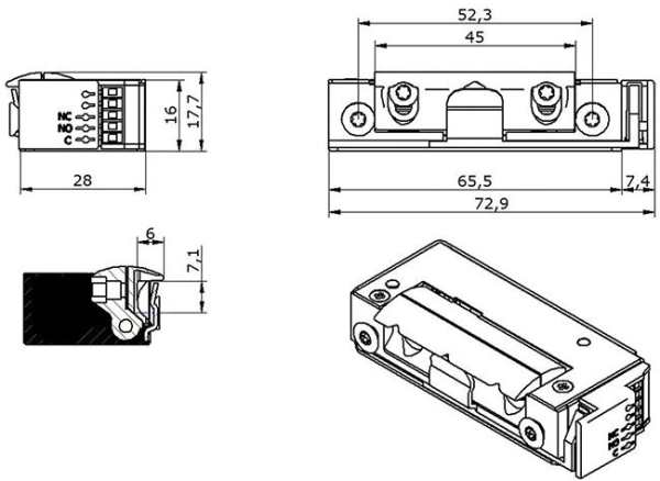 Elektricni prihvatnik O&C 5u 6x10 9-24v ac/dc MS 3436