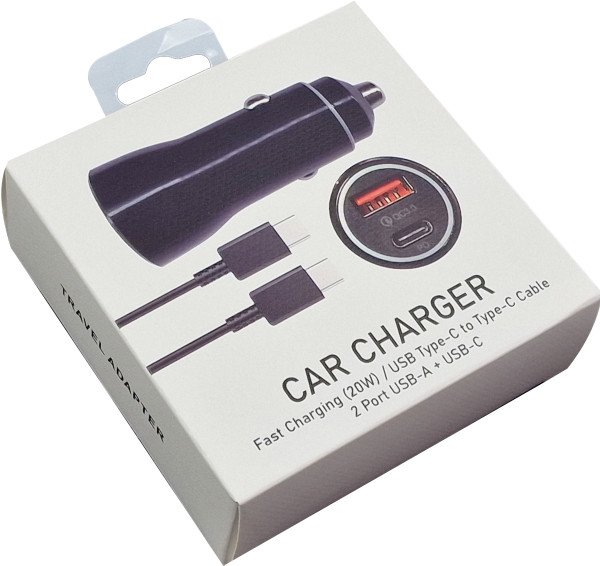 NPA-AC23 ** Gembird QC3.0 PD auto punjac +kabl-C,20W 3.6V-6.5V/2.4A, 6.5V-9V/1.67, 9V-12V/1.3A (287) - Slika 4