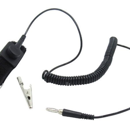 RND 560-00192 Antistatik narukvica sa spiralinim kablom, Crna