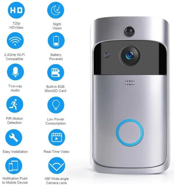 SMART-VIDEO-INTERFON-BELL-EF-V5 Gembird Video zvono, sigurnosna WIFI kamera 1080p - Slika 2