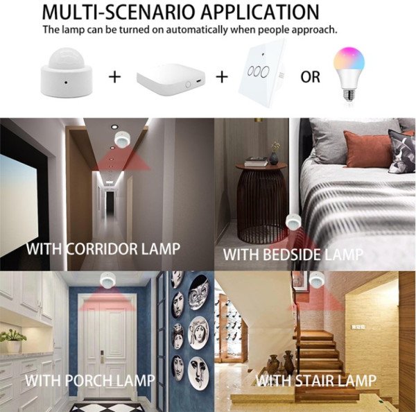 ZIGBEE-SMART-ALARM-RSH-MS10 Gembird RSH Tuya 2u1 Mini PIR detektor pokreta, Infracrveni alarm senzor - Slika 2
