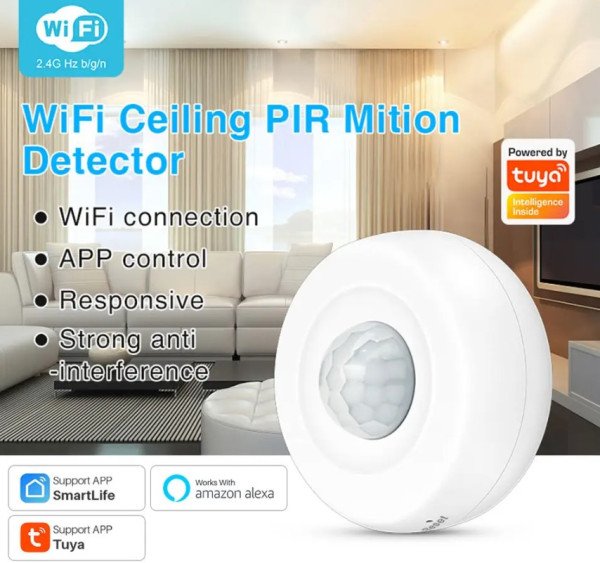 ZIGBEE-SMART-PIR-MS08 Gembird Tuya Smart WiFi PIR senzor detektora pokreta ljudskog tela,infracrveni - Slika 4