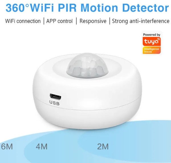 ZIGBEE-SMART-PIR-MS08 Gembird Tuya Smart WiFi PIR senzor detektora pokreta ljudskog tela,infracrveni