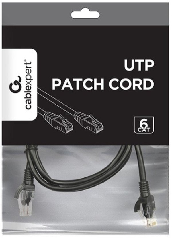 PP6U-1M/BK Gembird Mrezni kabl, CAT6 UTP Patch cord 1m black - Slika 3