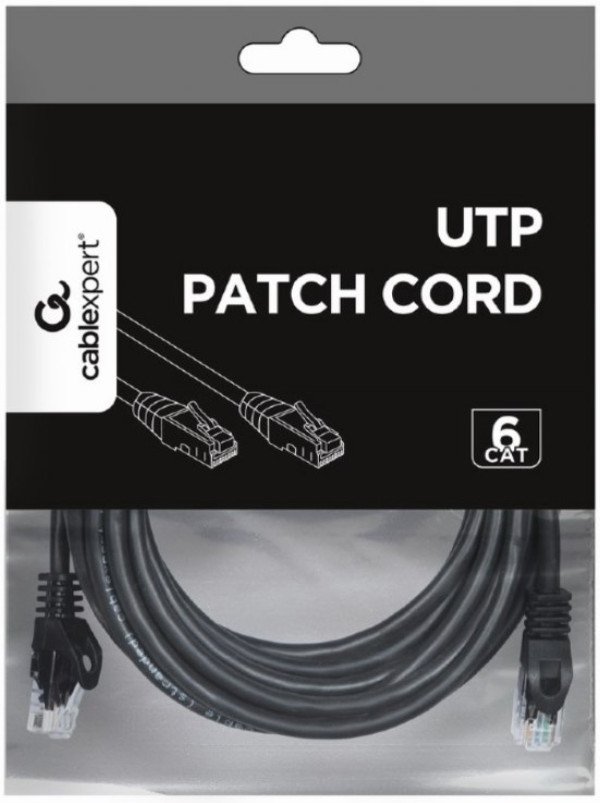 PP6U-5M/BK Gembird Mrezni kabl, CAT6 UTP Patch cord 5m black - Slika 2
