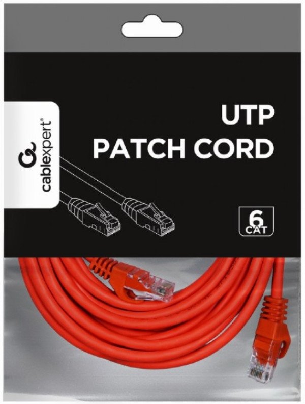 PP6U-5M/R Gembird Mrezni kabl, CAT6 UTP Patch cord 5m red - Slika 3
