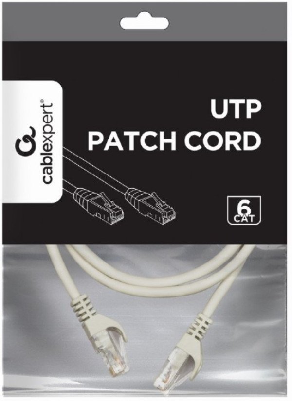 PP6U-1M Gembird Mrezni kabl, CAT6 UTP Patch cord 1m grey - Slika 3
