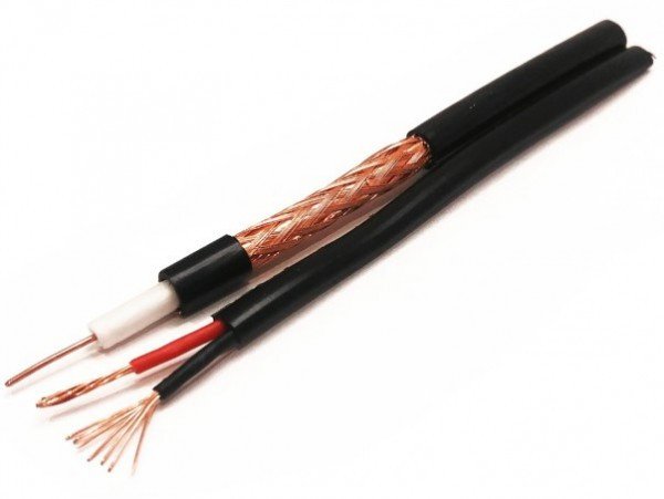 KABL-COAX-RG59+2X0.75 CCA/PVC/300M Koaksialni kabl sa napojnim kablom 2x0,75mm black 300m