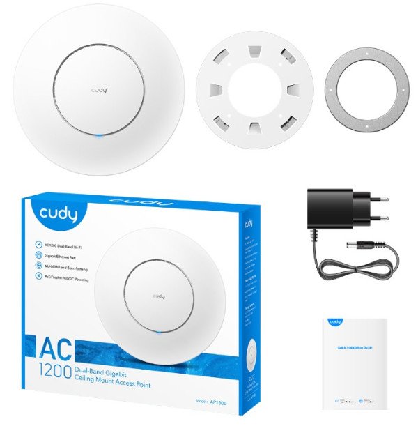 Cudy AP1300 DC AC1200 Gigabit Wireless Access Point, Dual Band, 1xGbit WAN/LAN, AP/Router/RE/WISP - Slika 2