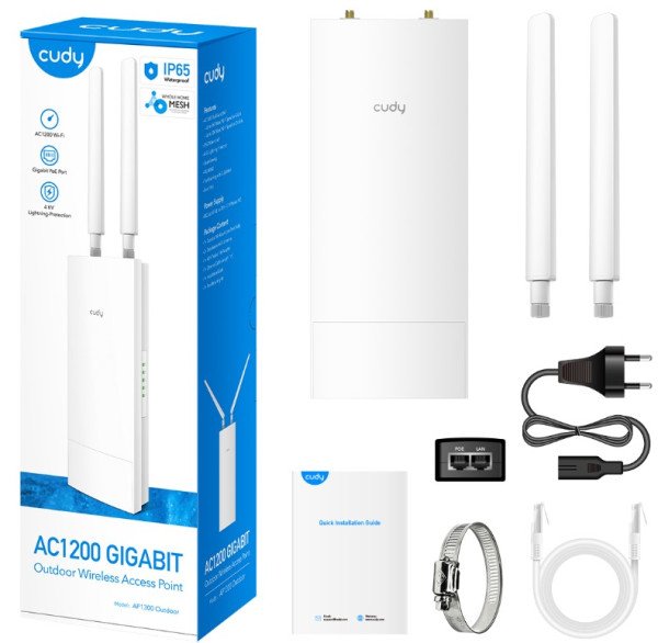 Cudy AP1300 Outdoor AC1200 Gigabit Wireless Access Point, MU-MIMO/OFDMA, Mesh, IP65 - Slika 2