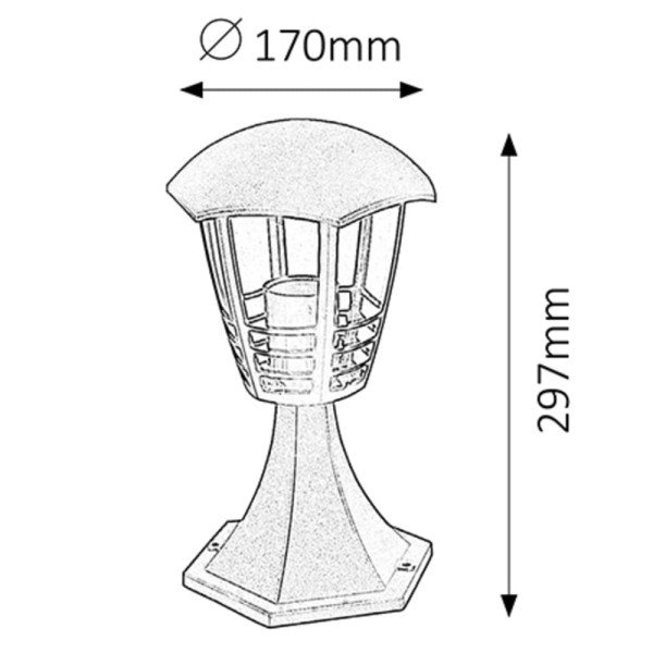 Marseille spoljna podna lampa E27 60W IP44 crna (8619) - Slika 3