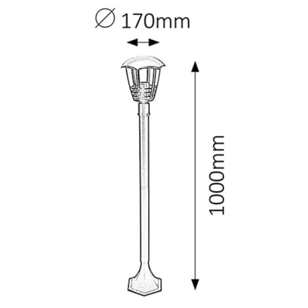 Marseille spoljna podna lampa E27 60W IP44 crna (8568) - Slika 3