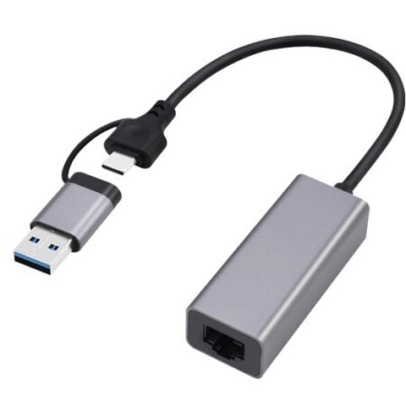A-USB3AC-LAN-01 Gembird USB 3.1 + type-C Gigabit network adapter, space grey (Alt: A-CMU3-LAN-05 )