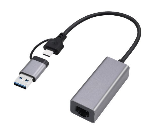 A-USB3AC-LAN-01 Gembird USB 3.1 + type-C Gigabit network adapter, space grey (Alt: A-CMU3-LAN-05 )