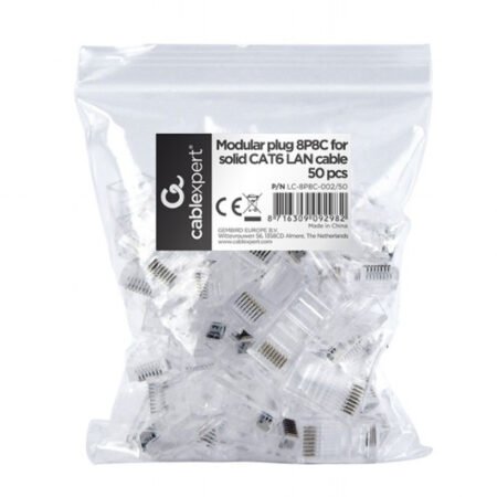 LC-8P8C-002/50 Gembird CAT6 UTP Modular plug 8P8C 30u gold plated RJ45, 50 u pak /CENA PO PAKOVANJU