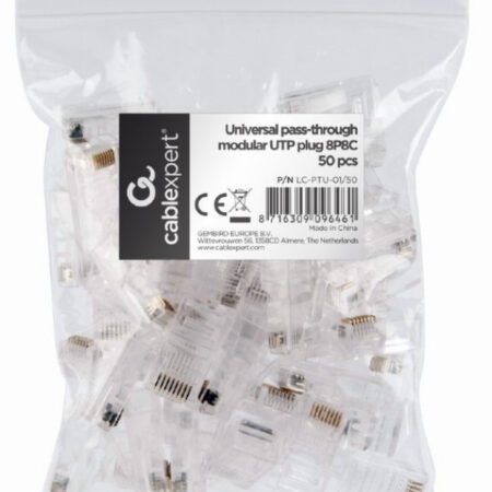 LC-PTU-01/50 Gembird Universal pass-through modular CAT5 UTP plug 8P8C, 50 u pak /CENA PO PAKOVANJU