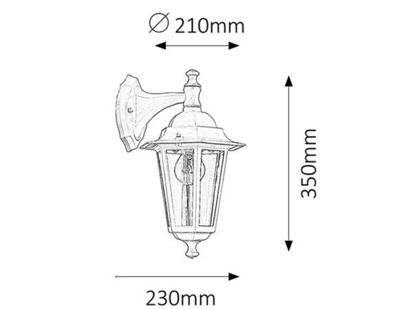 Spoljna zidna lampa Velence E27 60W ip43 bela 8201 - Slika 3
