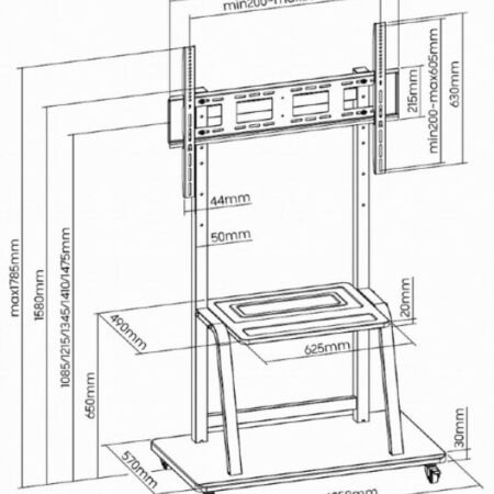TVS-100F-01 Gembird drzac za televizor sa policom, 37-100inca