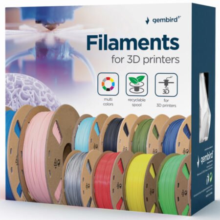 3DP-PLA1.75-01-S PLA Filament za 3D stampac 1,75mm kotur 1KG SILVER Srebrna