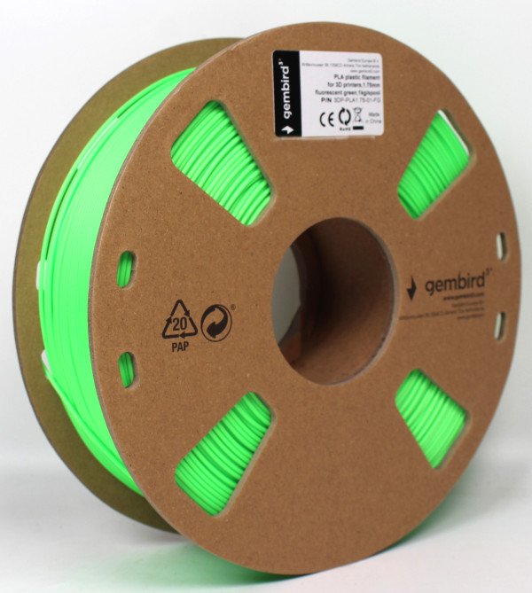 3DP-PLA1.75-01-FG PLA Filament za 3D stampac 1.75mm, kotur 1KG plamen sjajan Green