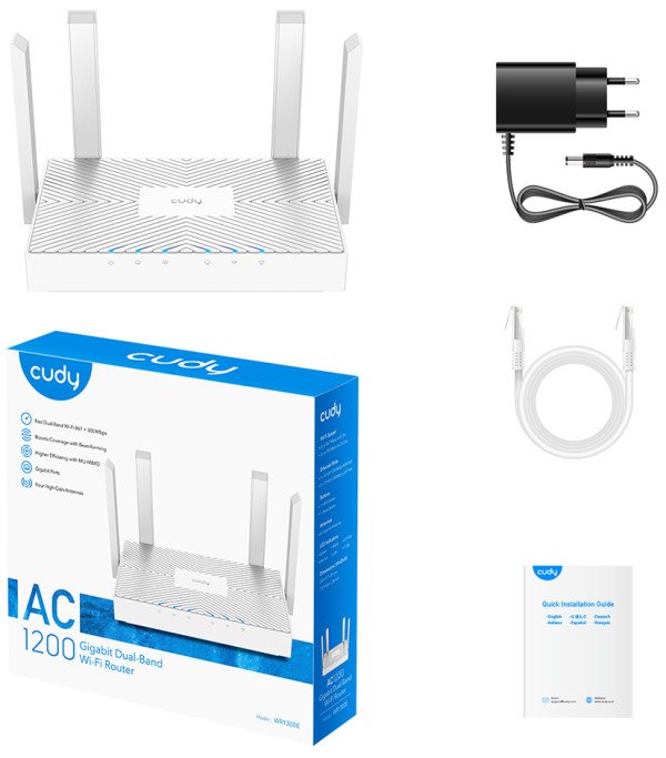 Cudy WR1300E AC1200 Dual Band 2.4+5Ghz Wi-Fi Ruter 1W/3LAN Gbit,4x5dBi Wisp/AP/REP - Slika 4
