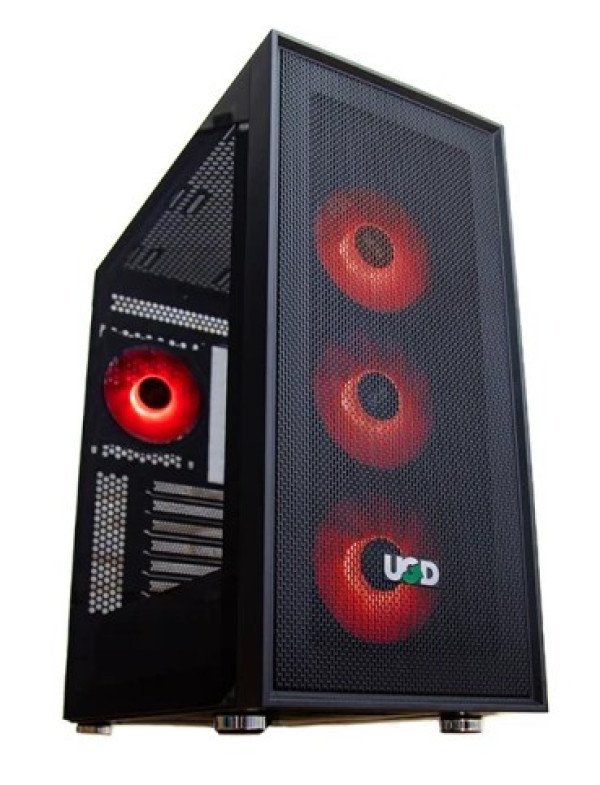 Kuciste Elite 3718 Midi Tower, ATX, ugradjena 4 RGB kulera, Crno