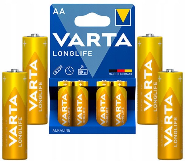 VARTA LONGLIFE AA 1.5V LR6 MN1500, ALKALNE baterije, PAK4 (cena po kom.) - Slika 2