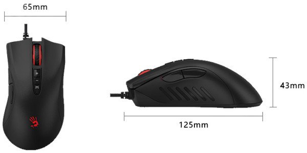 A4-ES5 A4Tech Bloody Gejmerski opt. mis, 1000Hz/1000-3200Dpi, Black USB 125mm - Slika 4