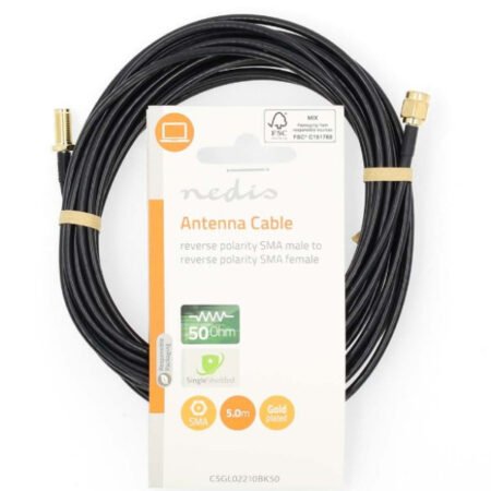 CSGL02210BK50 RP SMA Muski na RP SMA zenski, Gold Plated, 50 Ohm 5m