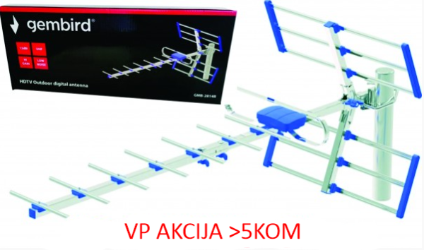 GMB-2814R ** Gembird Antena digital HDTV Loga UHF, F-Konektor, 84cm, dobit 12dB aluminium(kutija)704 - Slika 3